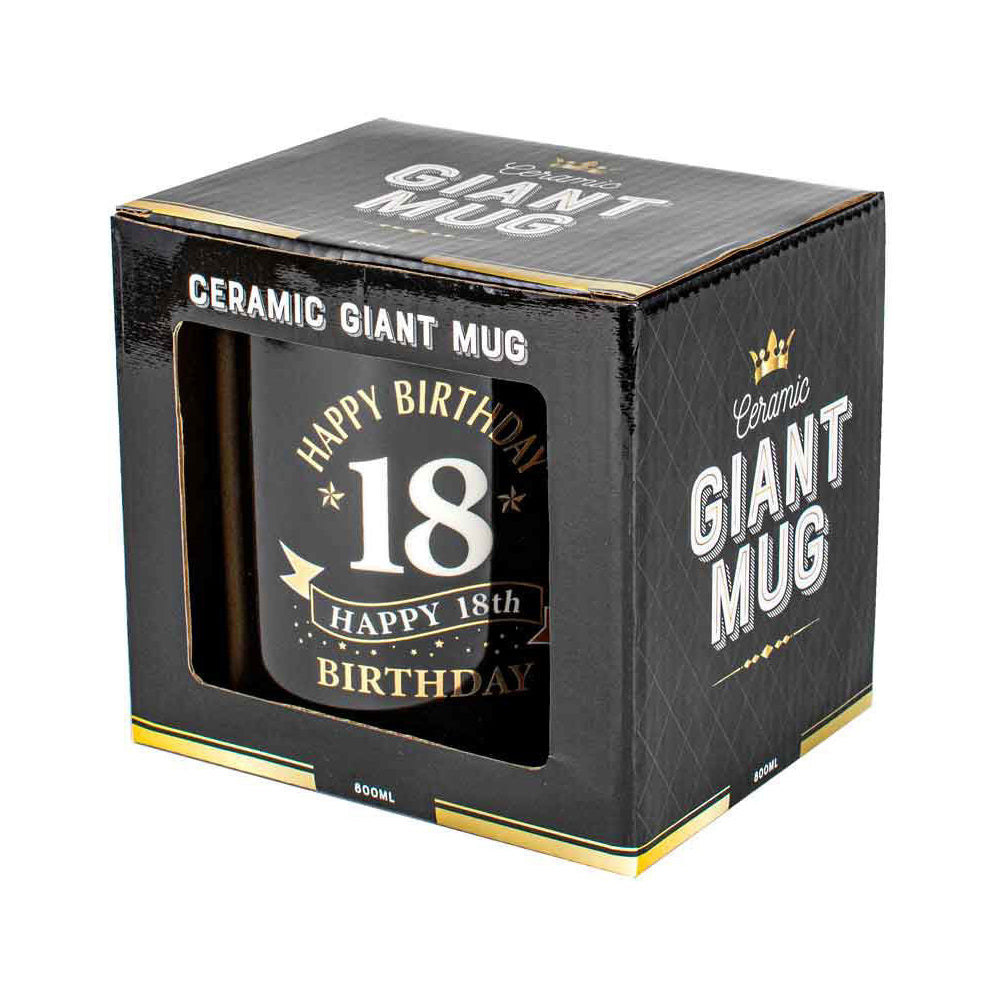 LMD 18th Birthday 800ml Ceramic Giant Coffee Drink Mug Cup w/ Handle Party Gift — image 2