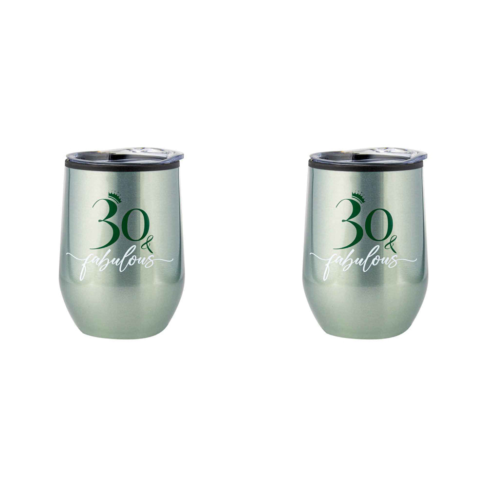 LMD 30th Birthday 360ml S/S Vacuum Insulated Tumbler Double Walled Mug (2 Pack)