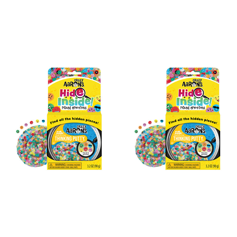 Crazy Aarons Thinking Putty Mixed Emotions Hide Inside Kids Play Toy 10cm 3y+ (2 Pack)