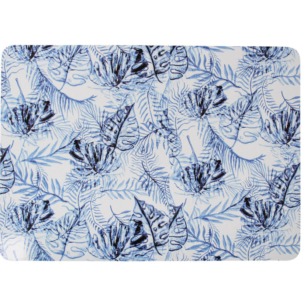 LVD Placemat Home/Kitchenware Tabletop Trivet 30cm Blue Leaf Tropics (4 Pieces)