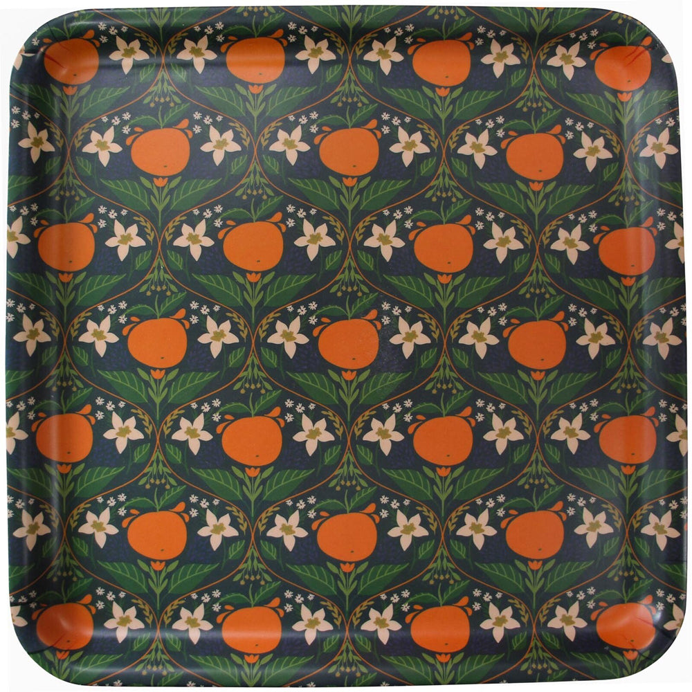 LVD Melamine/Bamboo Square Tray Orange Blossom Home/Kitchen Decor 33x33cm (4 Pack) — image 2