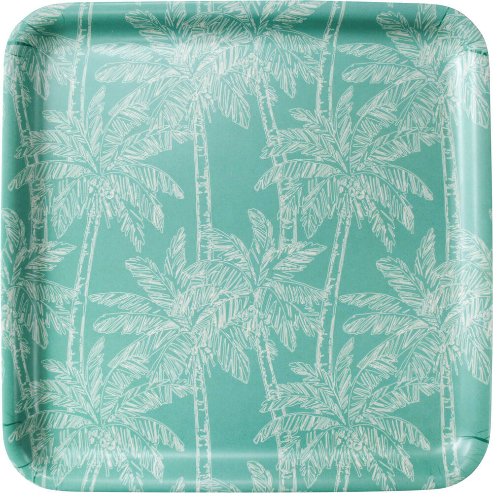 LVD Bamboo/Melamine Serving Dish Tray Home/Kitchen Decor 33x33cm Square Palm (6 Pack) — image 2