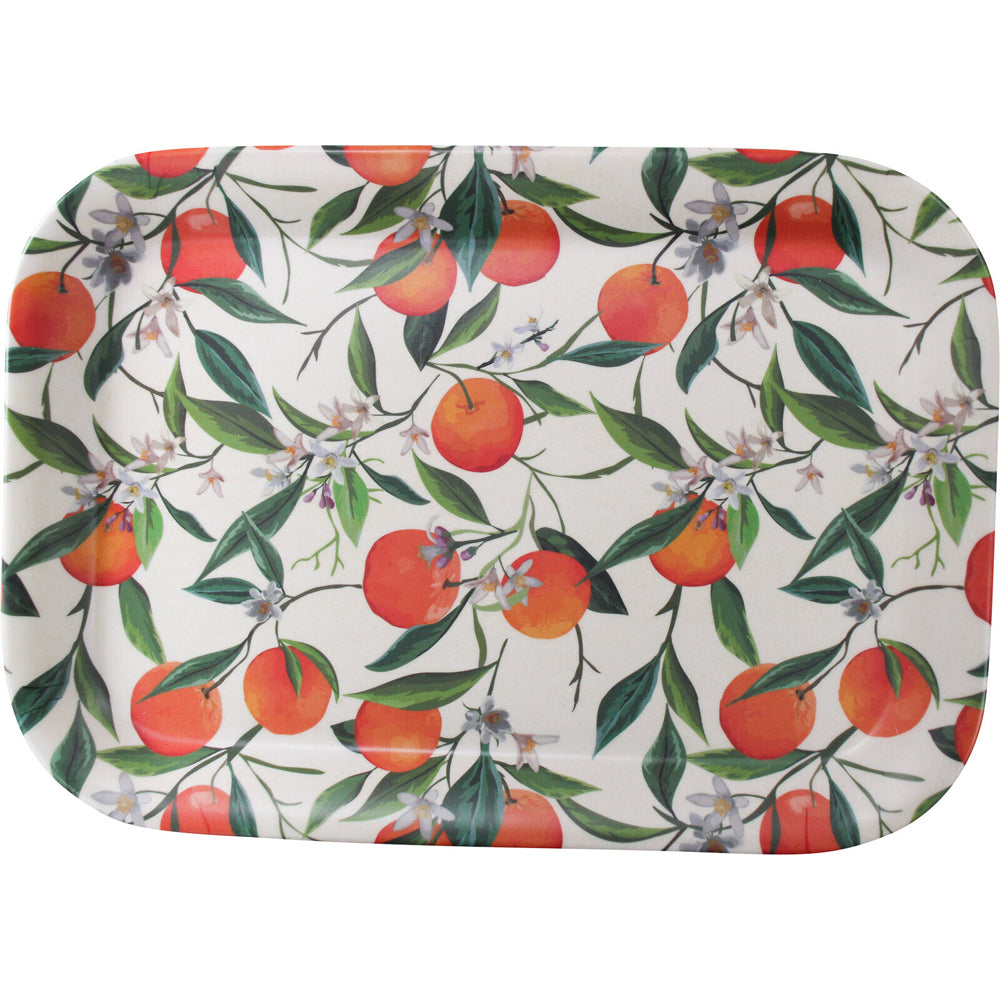 LVD Melamine/Bamboo Rectangular Tray Citrus Home/Kitchen Decor 29.9x20.8cm