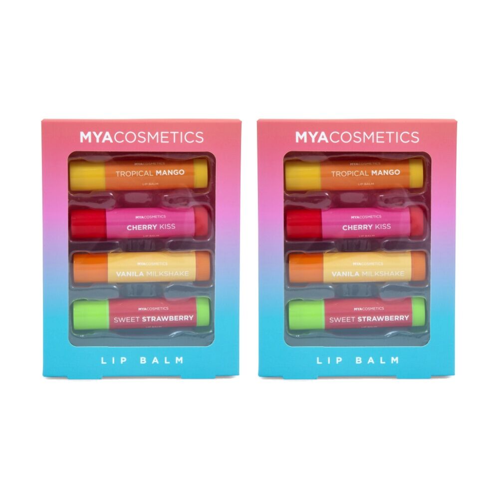 Mya 4pc MYA Lip Balm Set Moisturising Tinted Kids/Children Multicolour 8y+ (2 Pack)