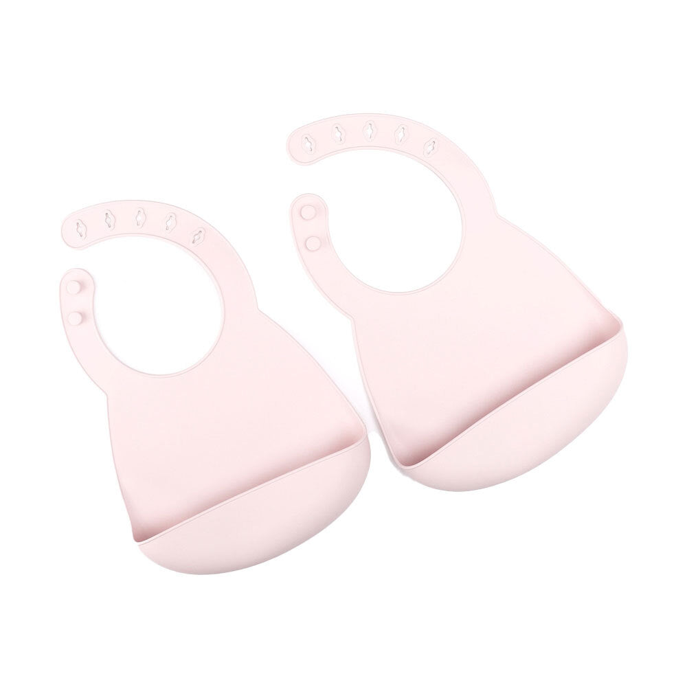 MY Pure Silicone Baby/Toddler Feeding Bibs Catcher Set - Blush 4M+ (2 Pieces)