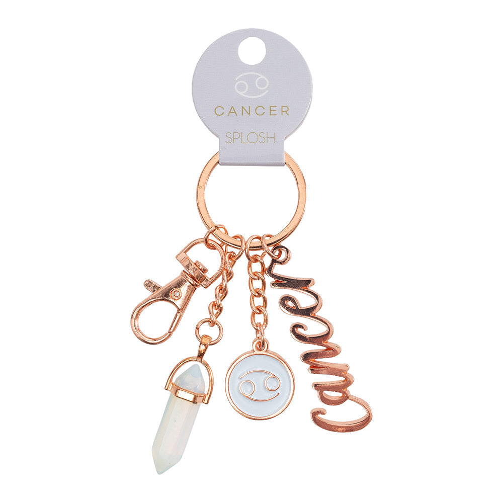 Splosh Mystique Cancer Metal Keychain Zodiac Bag/Key Accessory Charm Rose Gold
