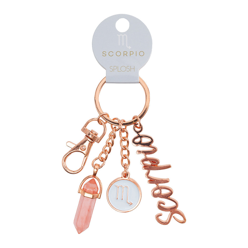 Splosh Mystique Scorpio Metal Keychain Zodiac Bag Accessory Charm Rose Gold
