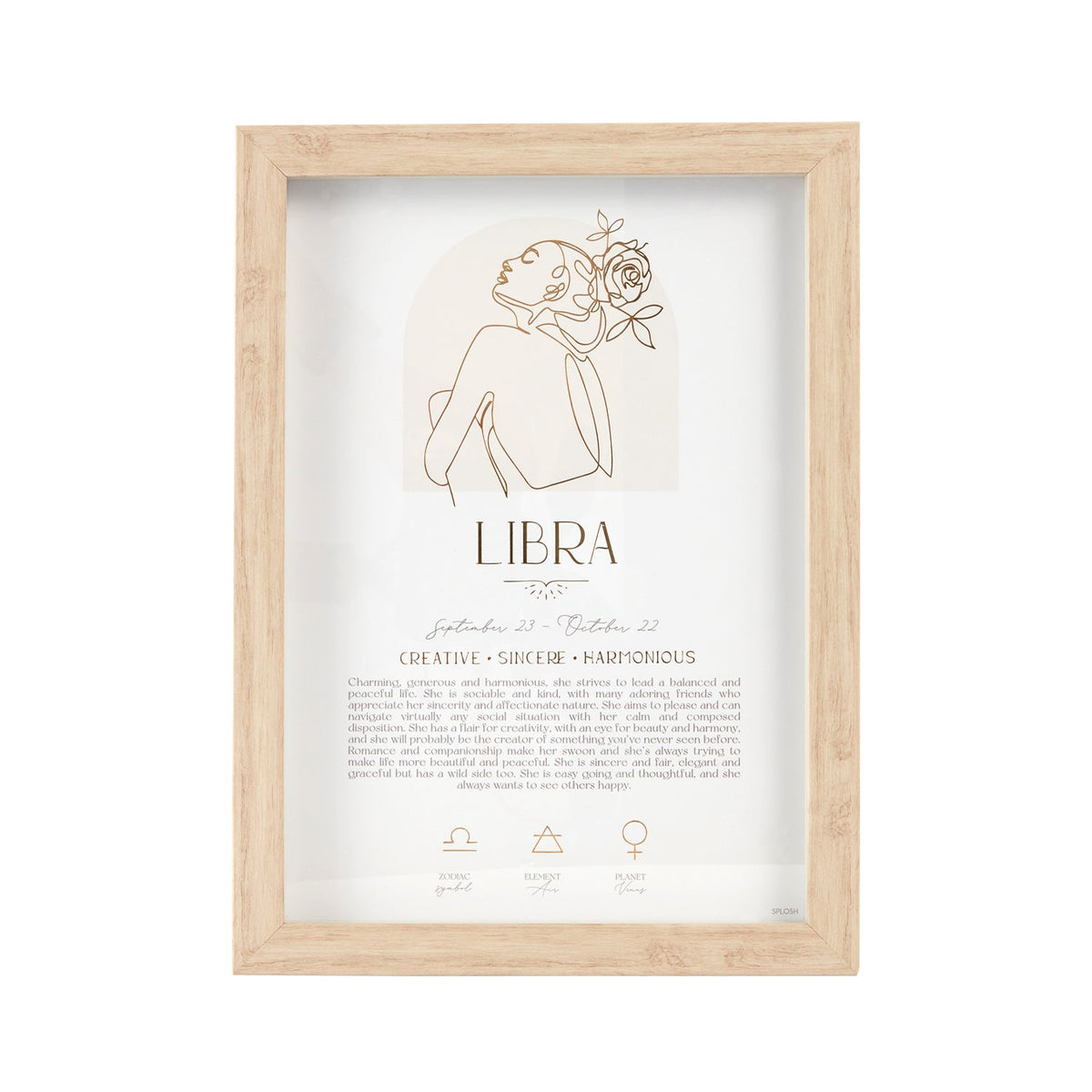 Splosh Mystique Framed Print Libra Standing/Hanging Zodiac Home Decor 20x33cm