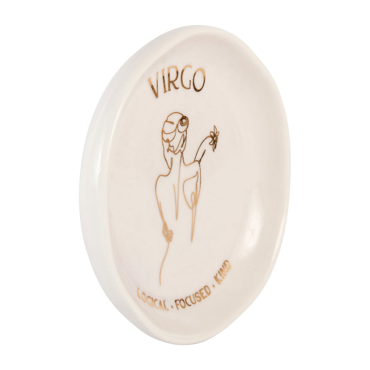 Splosh Mystique Trinket Dish Virgo/Ceramic Zodiac Plate Decor Round White 10cm — image 2