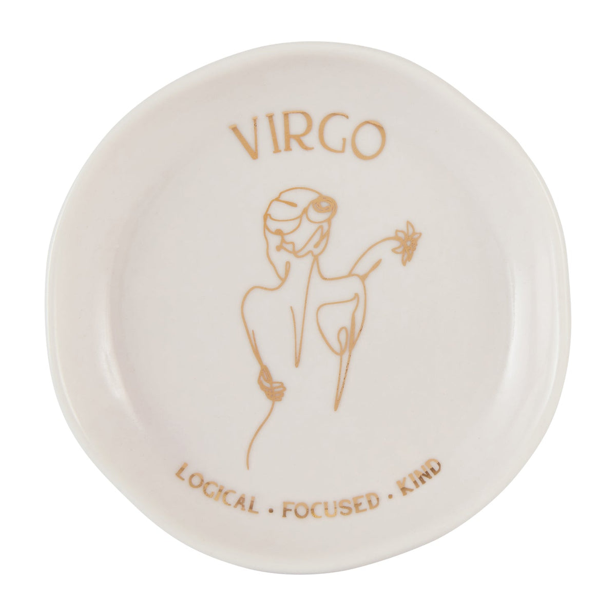 Splosh Mystique Trinket Dish Virgo/Ceramic Zodiac Plate Decor Round White 10cm