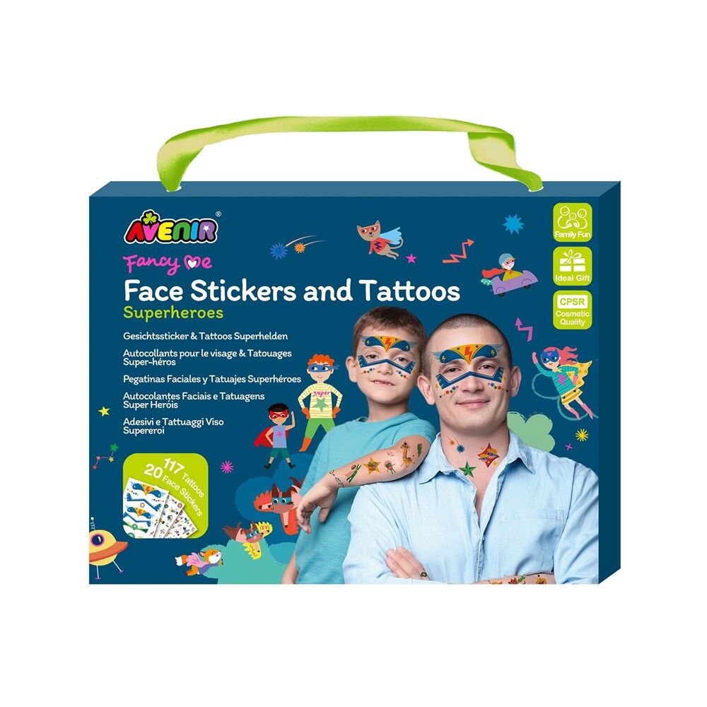 Avenir Face Sticker & Tattoos Art Kit Superheroes Temporary Tattoos Kids 3y+ (2 Pack) — image 2