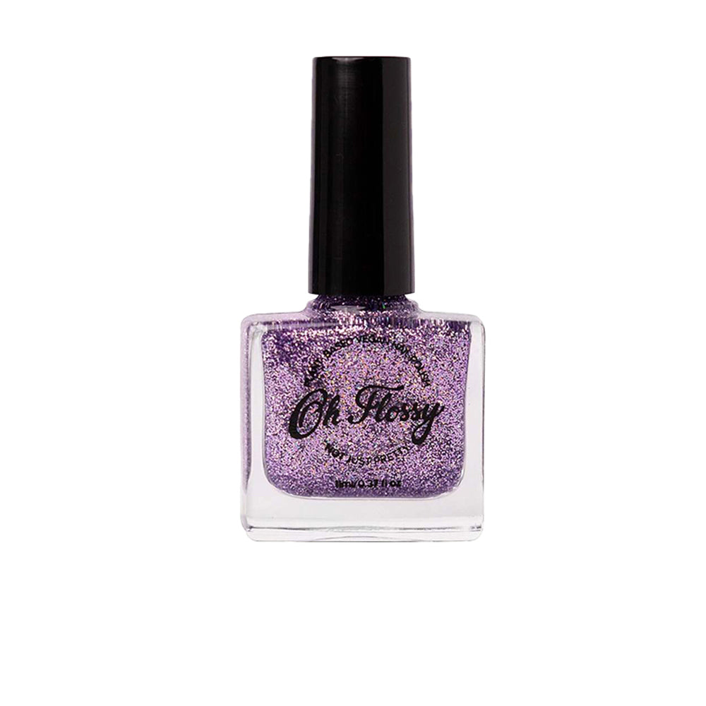 OH Flossy Confident 11ml Nail Polish Kids Manicure Water-Based Purple Glitter