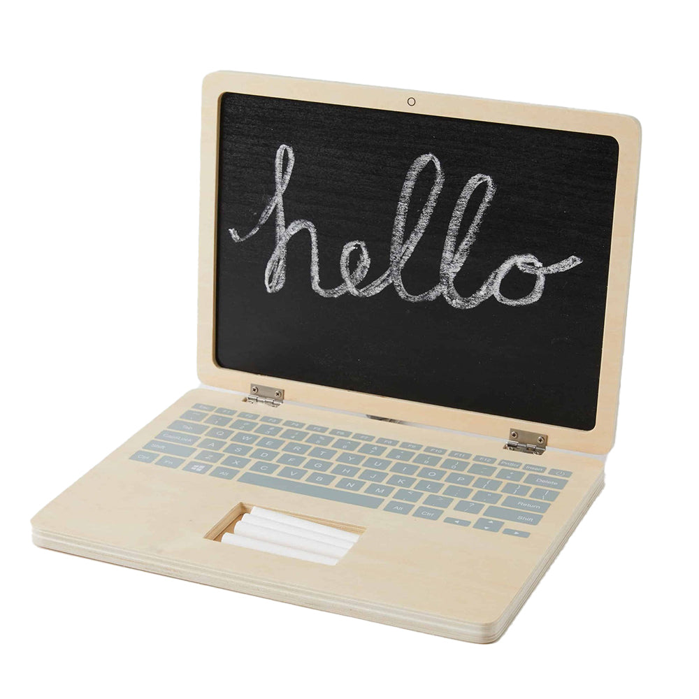 Nordic Kids Children's Interactive Wooden Imaginitive Play Chalkboard Laptop 3y+