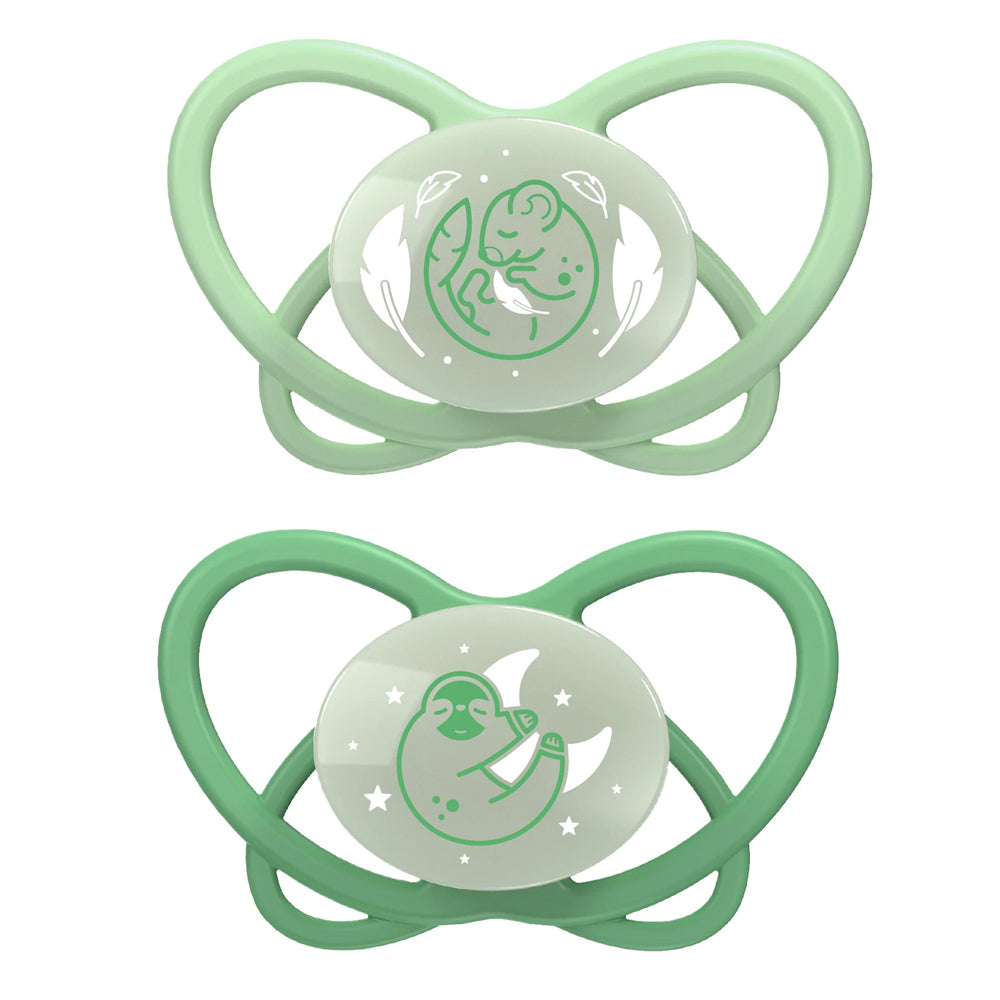 Nip My Butterfly Size 3 Night Soother Orthodontic Pacifier Baby 16-32m Green (2 Pieces)