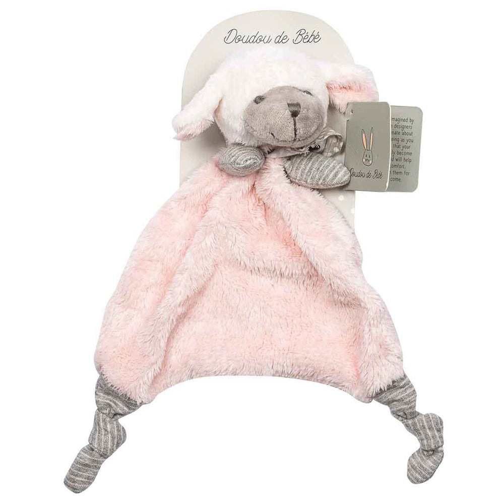 LMD Pink Plush Sheep Doudou Comforter 20cm Cuddly Soft Toy For Babies Nursery Decor