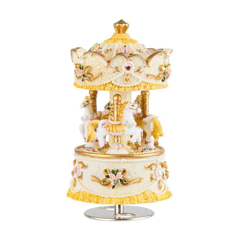 LMD Sweet Pastel Carousel Musical Keepsake Box Nursery Gift Homeware Decor 17cm