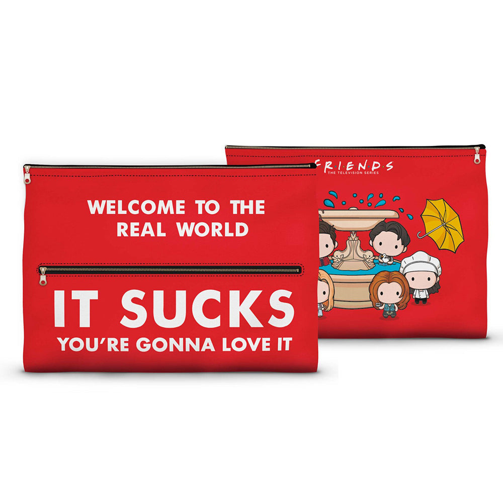 Friends TV Real World Themed It Sucks Jumbo iPad Pencil/Stationery Case Red