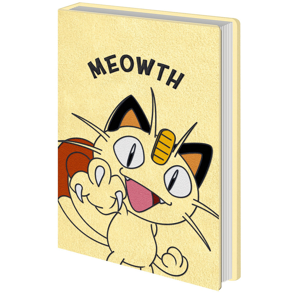 Pokemon Meowth Themed Novelty Rectangular Hard Cover School Notebook Beige