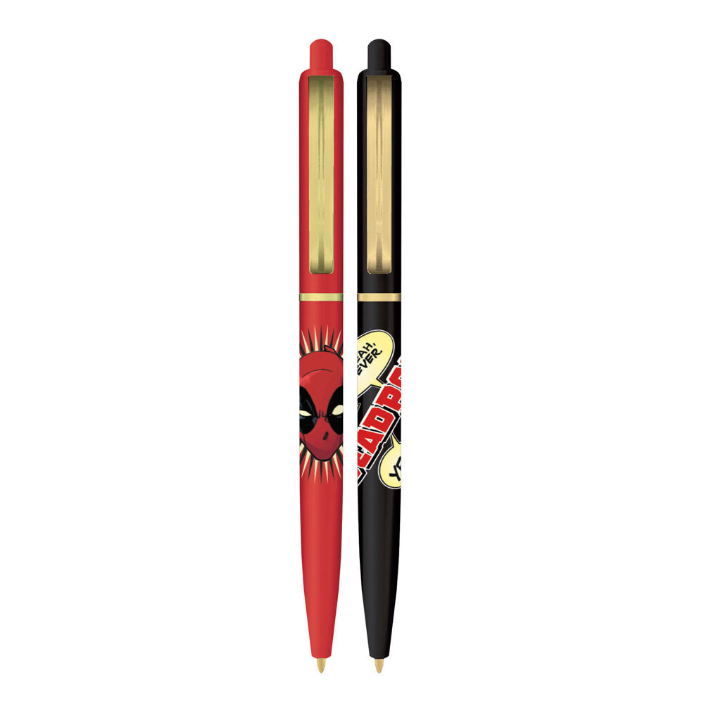 Marvel MCU Deadpool Comic Pen Set Writing/Drawing Stationery Red/Black (2 Pieces) — image 2