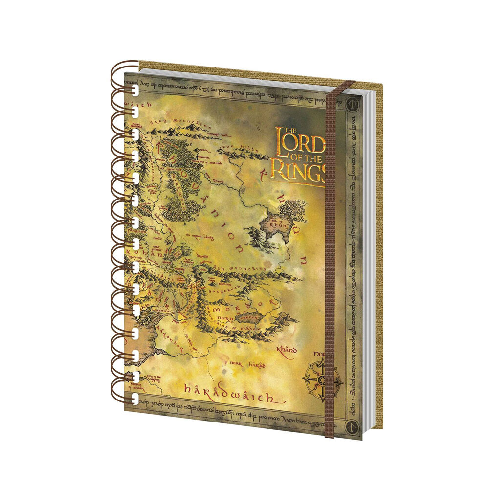 Lord of the Rings The Lord Of Rings Wiro Middle Earth Map Spiral Notebook w/ Lined Pages A5