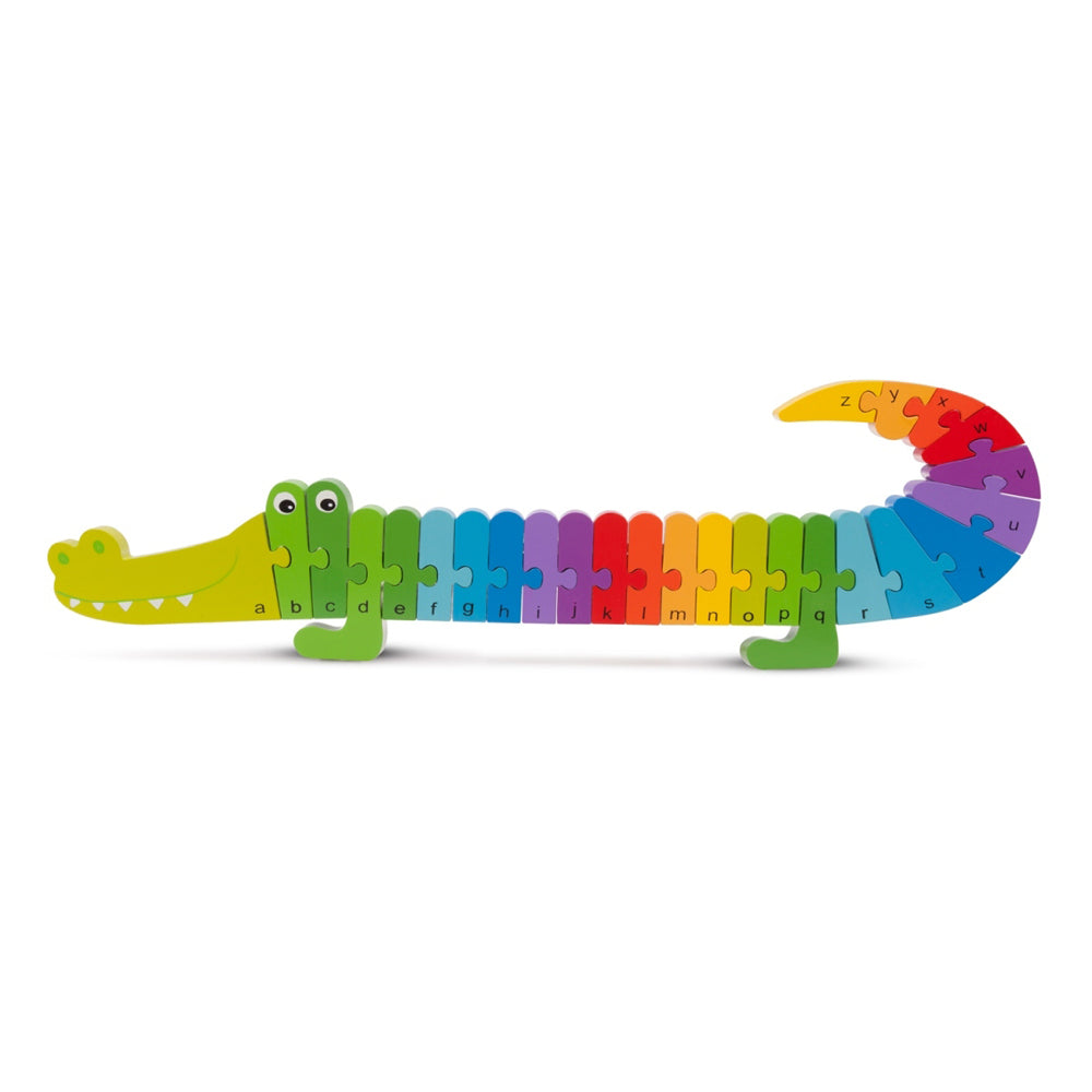 New Classic Toys 30cm Rainbow Crocodile Puzzle Jigsaw Kids Fun Wooden Toy 3y+