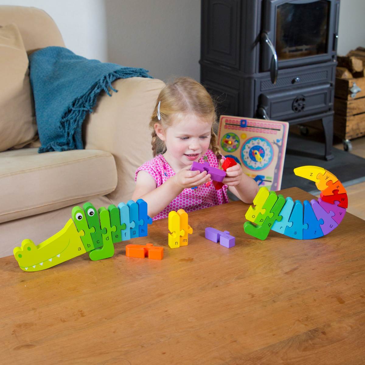 New Classic Toys 30cm Rainbow Crocodile Puzzle Jigsaw Kids Fun Wooden Toy 3y+ — image 5