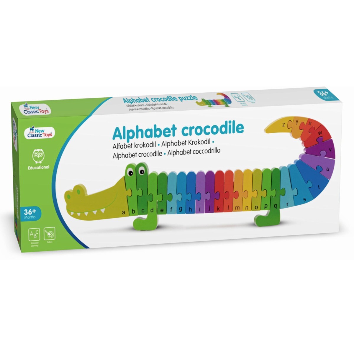 New Classic Toys 30cm Rainbow Crocodile Puzzle Jigsaw Kids Fun Wooden Toy 3y+ — image 6