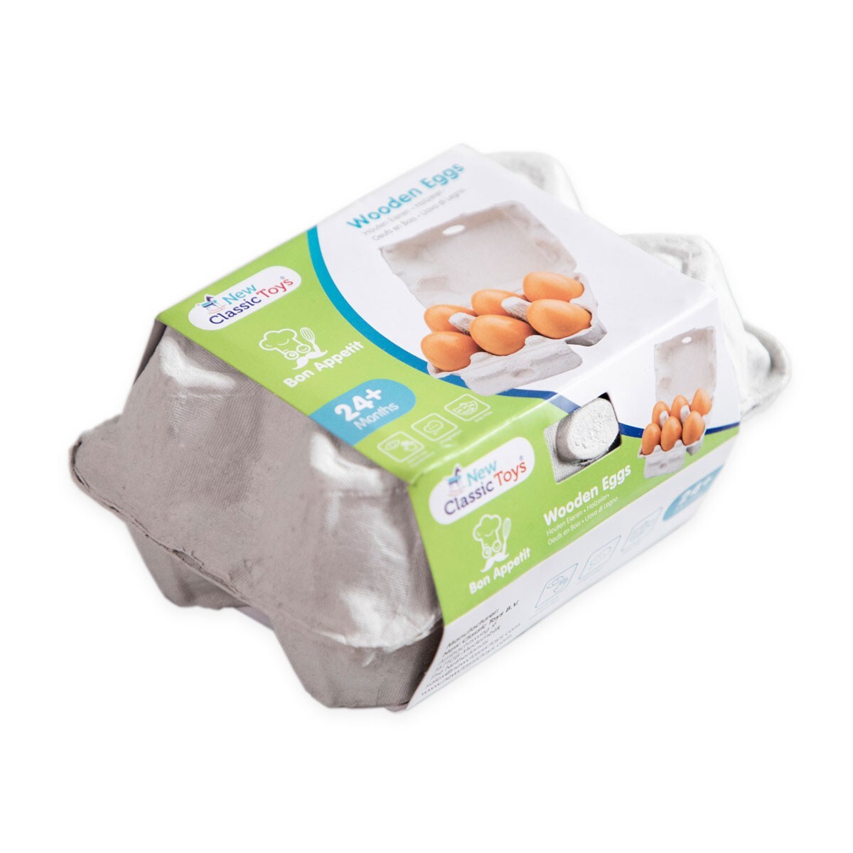 New Classic Toys Wooden Eggs in a Carton Kids/Children Pretend Play Toy 24m+ (6 Pieces) — image 2