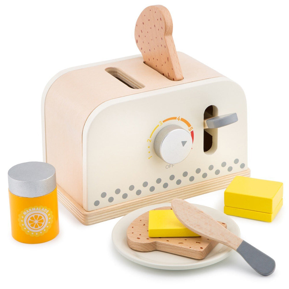 New Classic Toys 18.5cm Pop-Up Toaster Kids/Children Pretend Play White 36m+