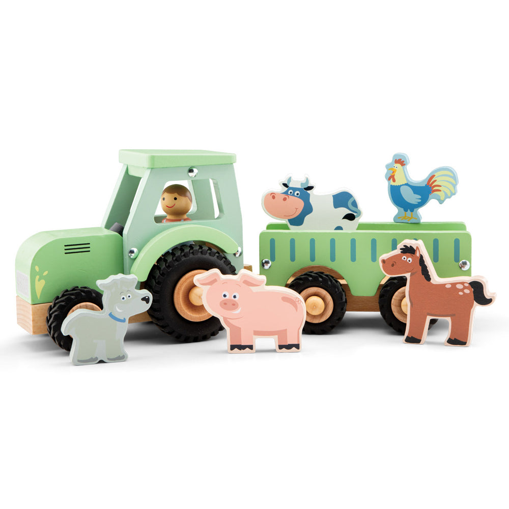 New Classic Toys Kids/Children Large Tractor w/ Animals Educational Toy Set 18M+