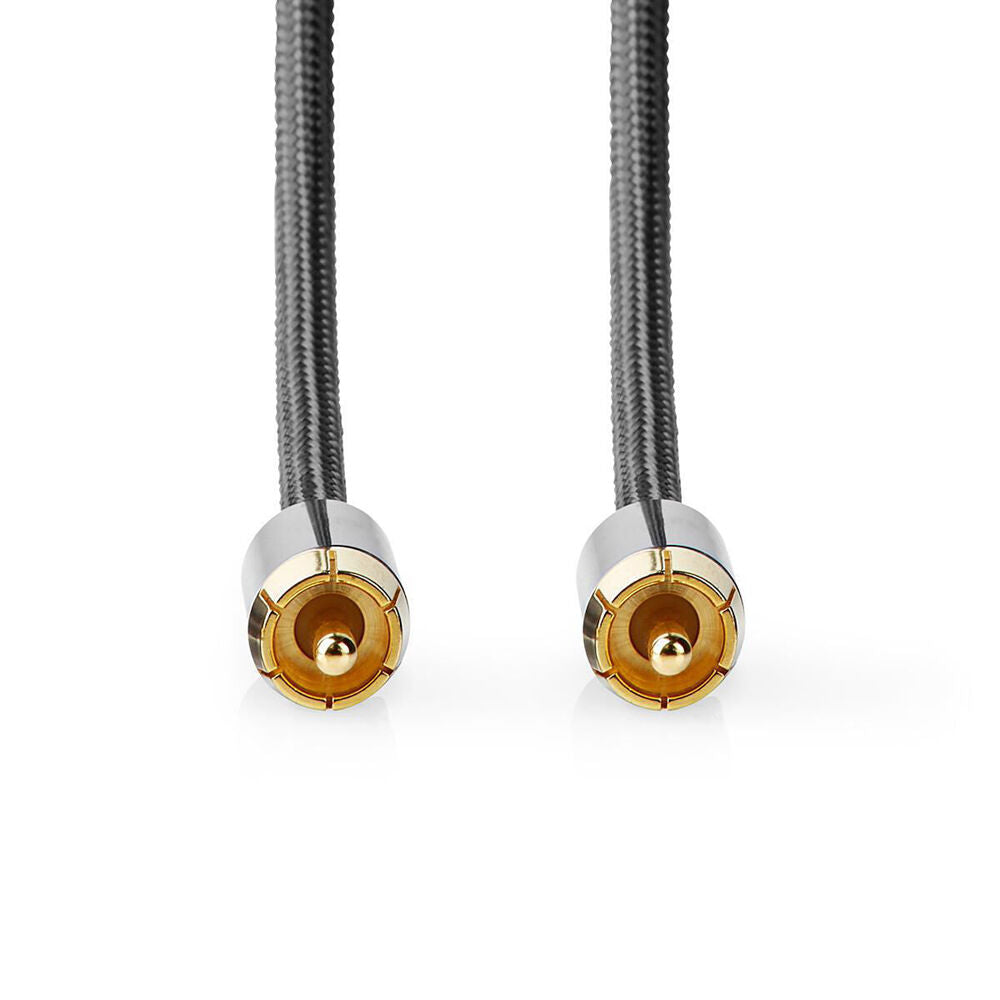 Nedis Subwoofer Braided Nylon Cable RCA Male to RCA Male Audio Cable 3m Grey — image 2