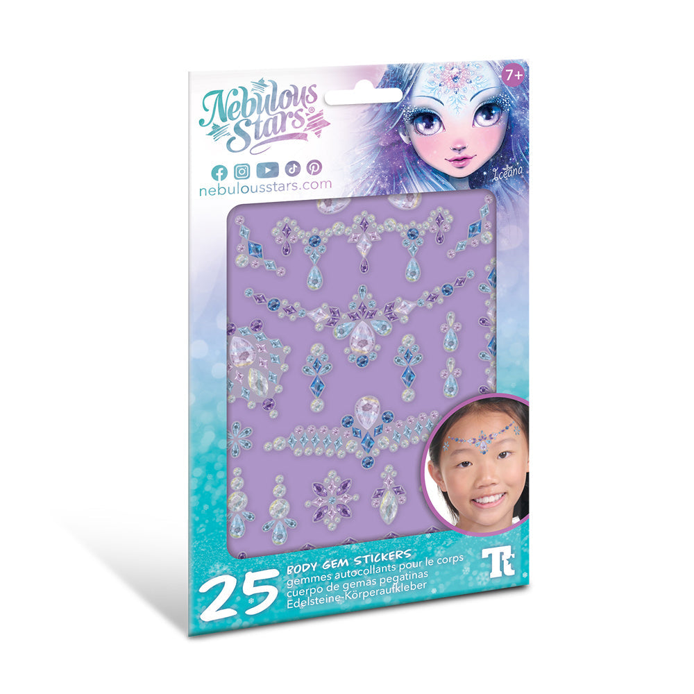 Nebulous Stars Body Gem Tattoo Stickers Kids Sparkling Art Assorted 7y+ (25 Pieces) — image 2