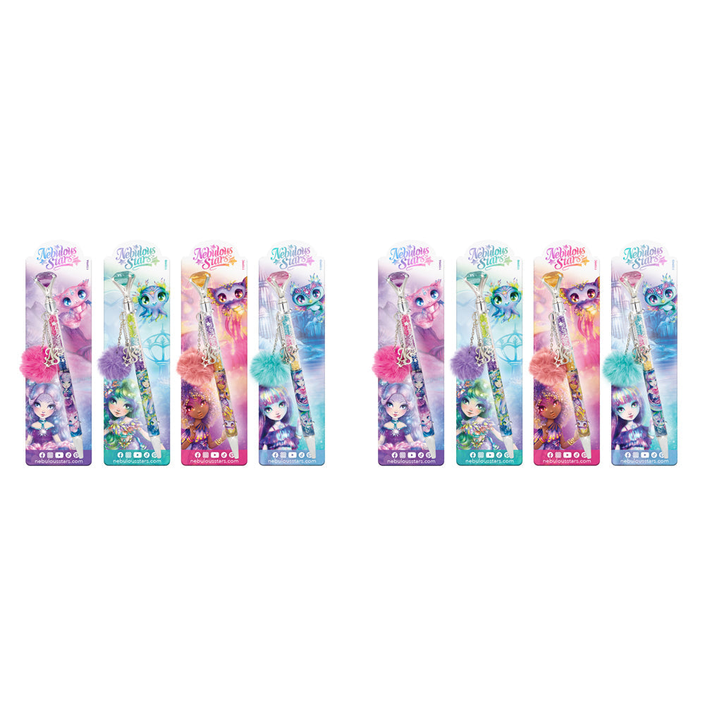 Nebulous Stars Gem-Filled Diamond Ballpoint Pen w/Charm Writing Ballpen Asst (2 Pack)