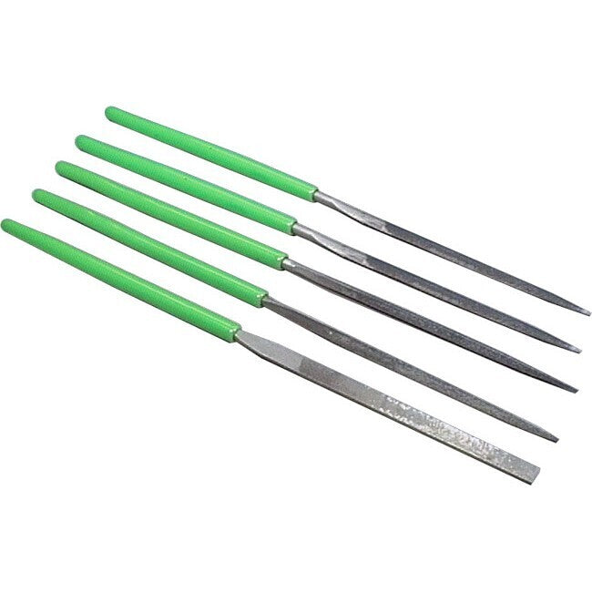 Proskit NFS5 Needle File Set 8PK-605A Flat/Square/Triangular/Half-Round GRN (5 Pieces)