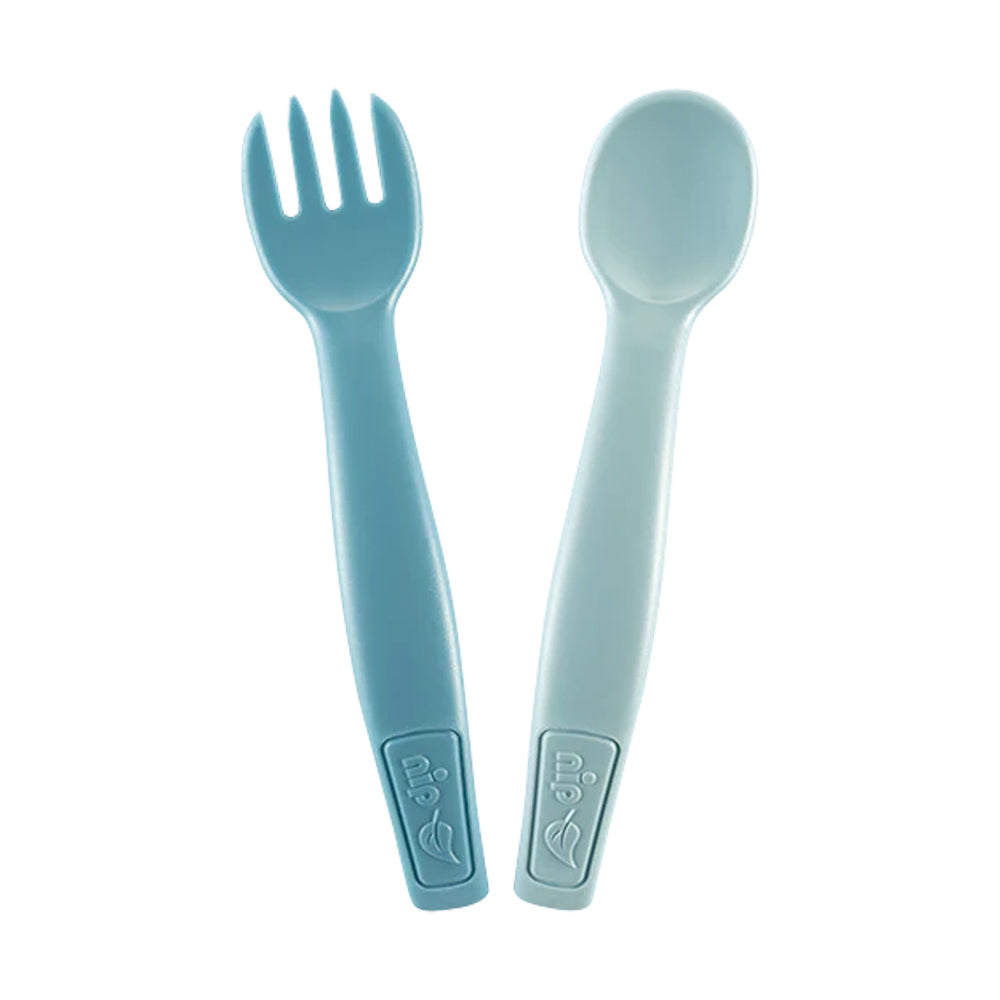 Nip Baby/Infant Eat Green Cutlery/Utensil Tableware Feeding Set Blue 9m+ (2 Pieces) — image 2