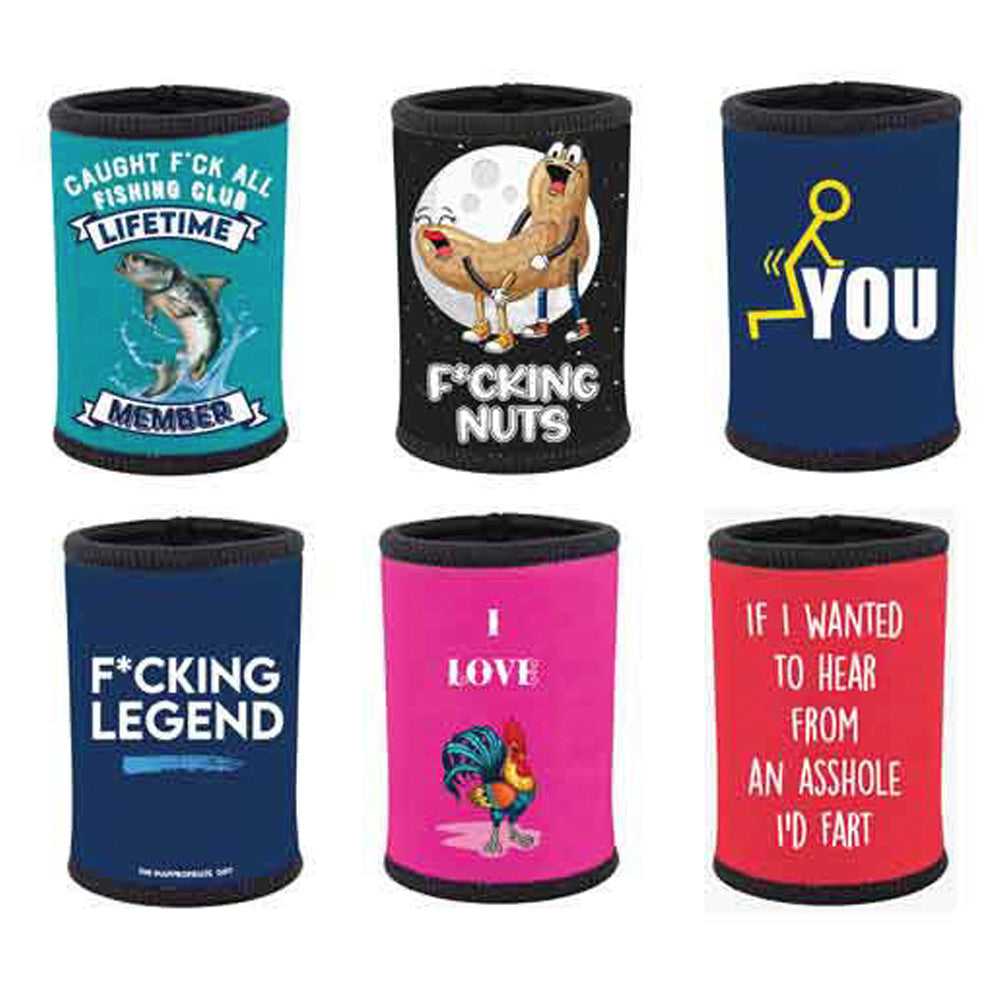 LMD Monkey Biz Rude Stubby Holders Can Cooler Funny Gag Joke Mixed Assorted Gift