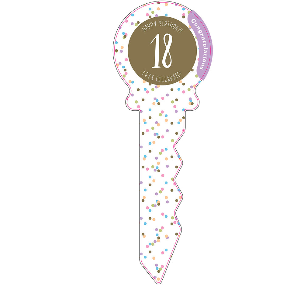 LMD Small 18th Birthday Key Confetti Novelty Birthday Party Statue Decor Display