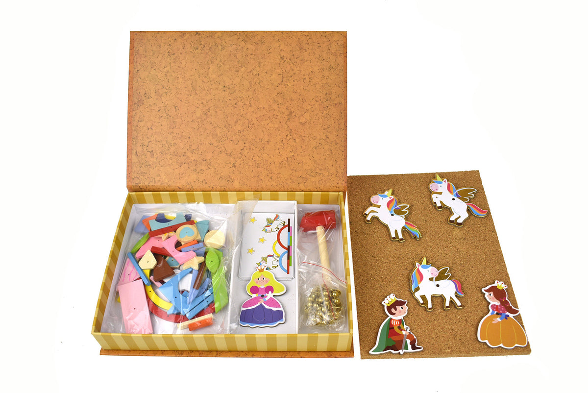 Kaper Kidz Wooden Unicorn Tap a Shape In Bookcase Children Activity Set 26cm 3+ — image 2
