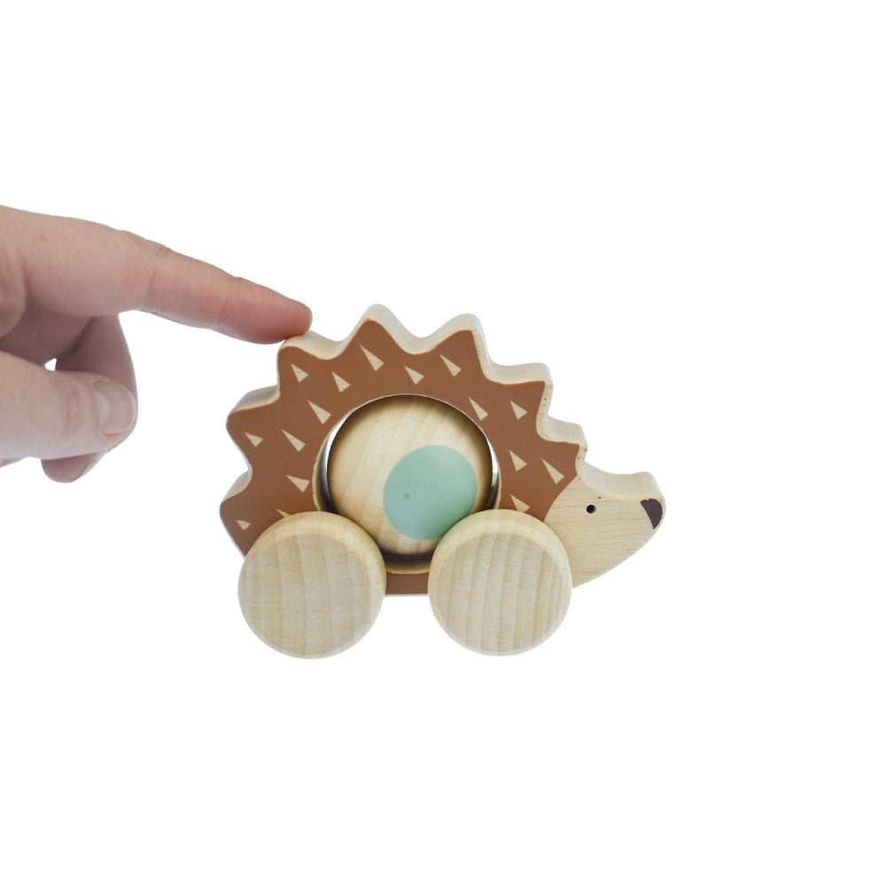 Kaper Kidz Eco Play Push a Long Spinning Hedgehog Kids Wooden Sensory Toy 12m+ — image 4