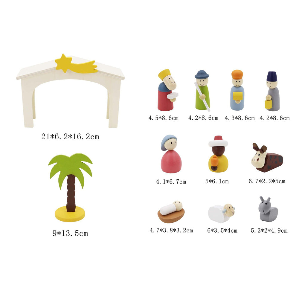 Kaper Kidz Christmas Kids/Toddler Wooden Nativity Playset Figures Toy Set 3y+ — image 2
