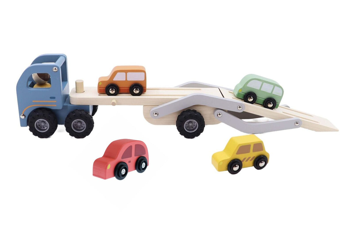 Kaper Kidz 18m+ Wooden Car Carrier Kids Toy Set Fit Up to 4 Cars — image 4