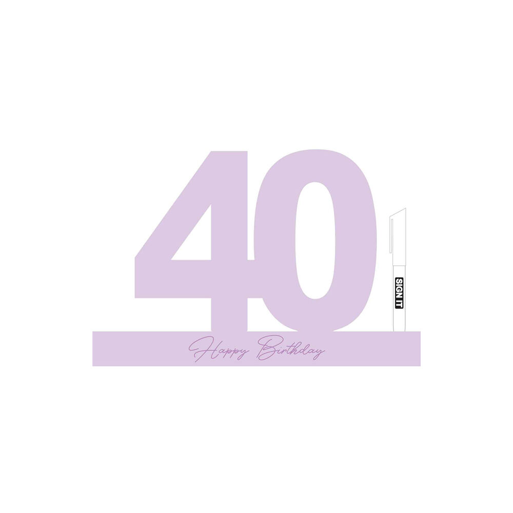 LMD 40 Periwinkle Purple Signature Block Birthday Celebration Message Statue (2 Pack) — image 2
