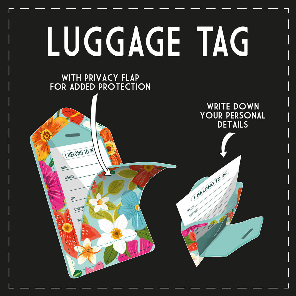 Legami PU Leather Suitcase Luggage Tag Label Personal Address/Nametag Flowers — image 3