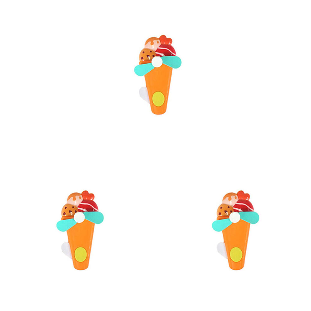 Jemark Portable Hand Held Fan Ice Cream Compact Travel Fan 1214x7cm Assorted (3 Pack)