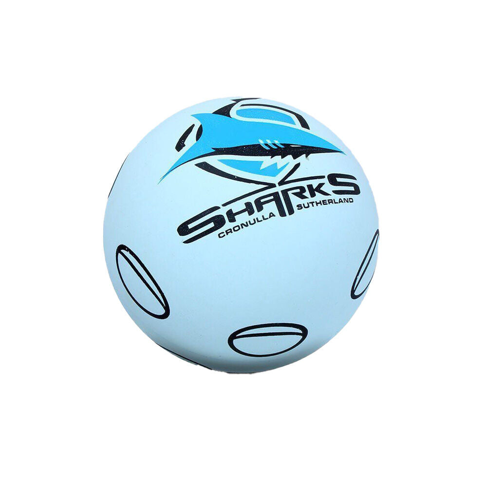 NRL Cronulla Sharks NRL Super-High Bounce Ball 60mm Kids Sports Toy Blue