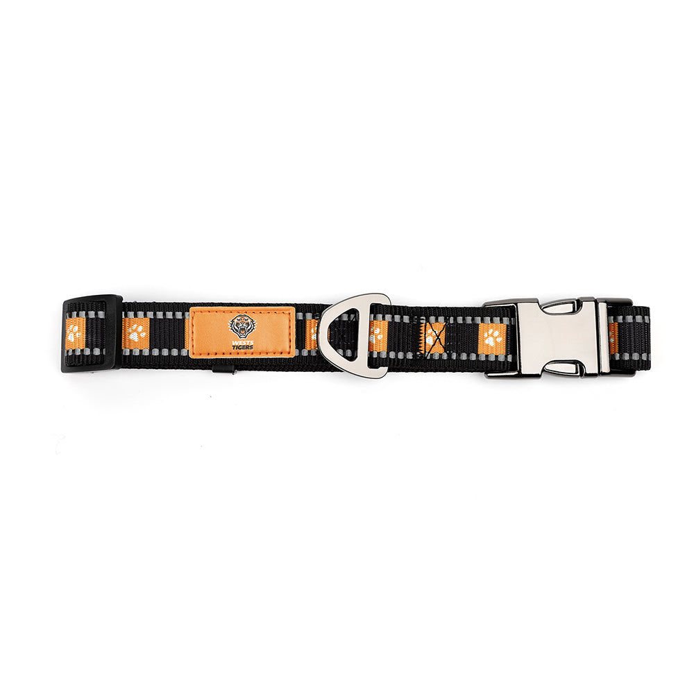 NRL Wests Tigers Merch Pet/Dog Reflective Adjustable Collar Nylon 38cm-58cm — image 2