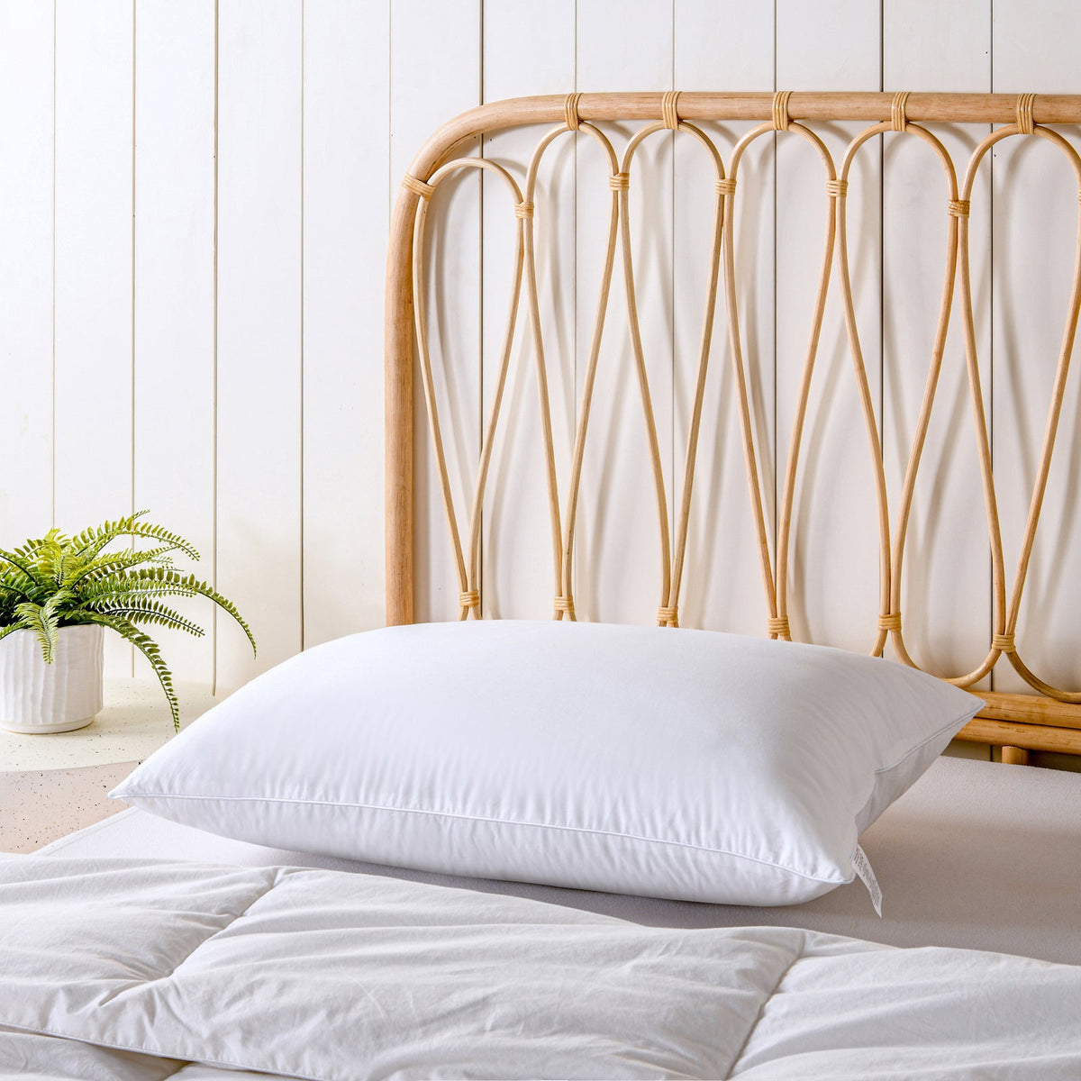 Bianca Natural Sleep Medium 750g Bamboo Blend Standard Pillow Rectangle White