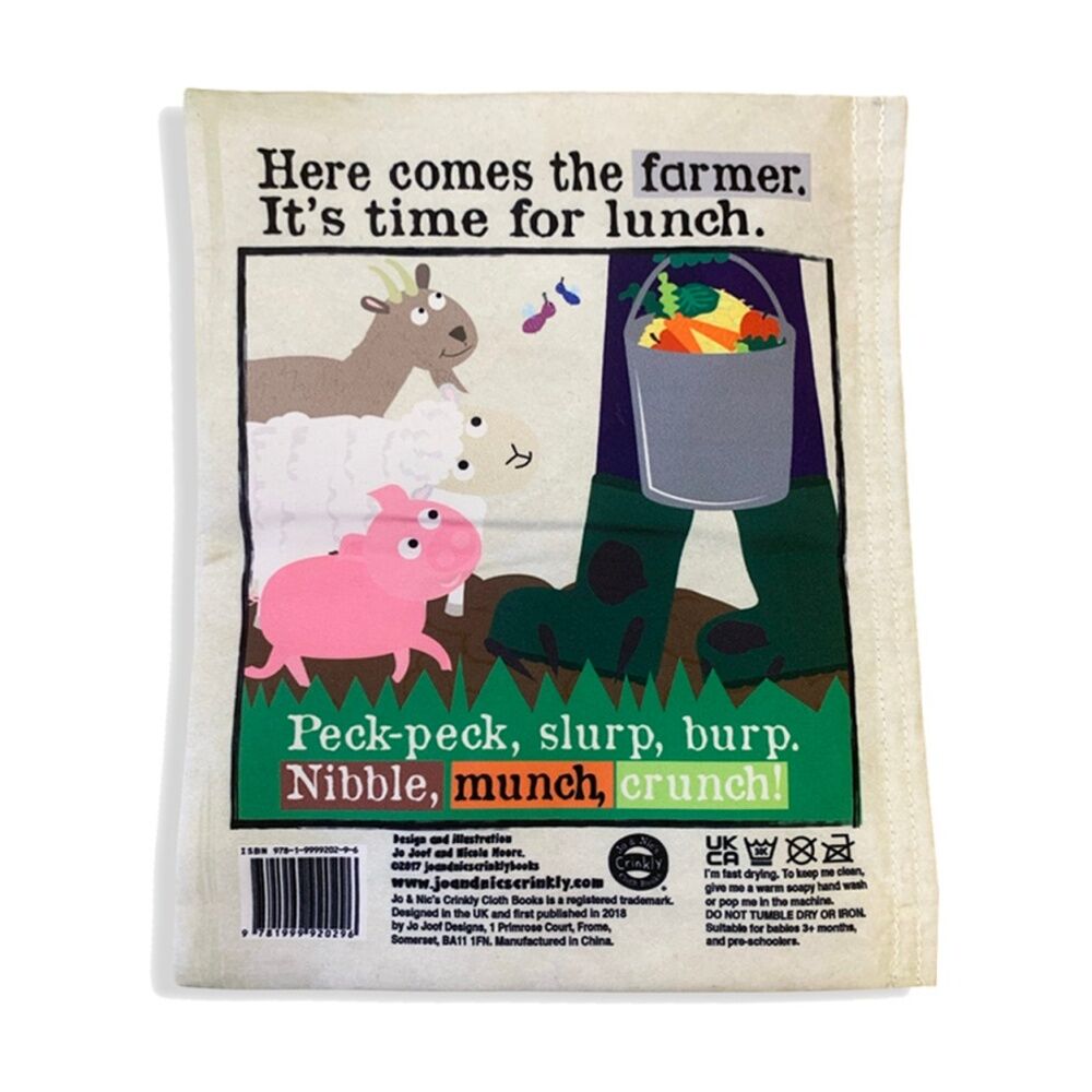 JO & Nic's Crinkly Books Jo Nics Crinkly Cloth Books Farm Animal Tactile Childrens Toy 3M+ — image 2