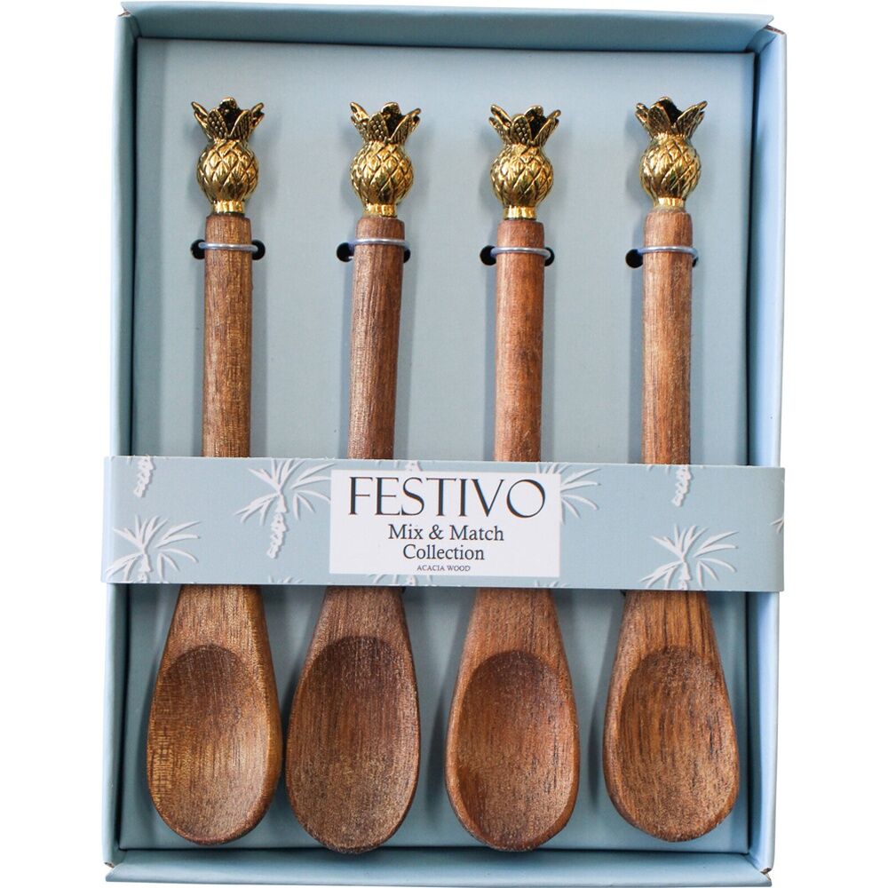 LVD Teaspoon Pineapple Home Kitchen Cutlery Serveware/Tableware 14x11cm (4 Pieces)
