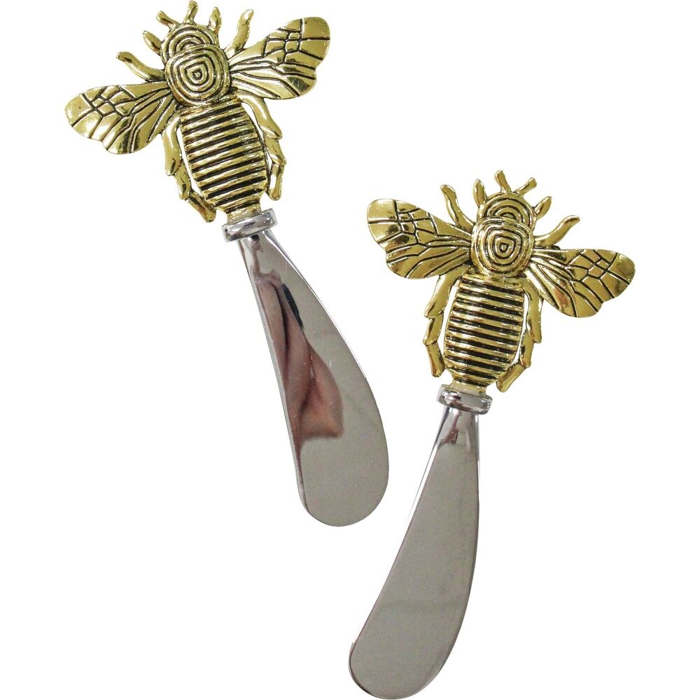 LVD Metal Bee 14.5cm Butter Spreader Set Kitchen Utensil Cutlery Gold/Silver (2 Pieces) — image 2